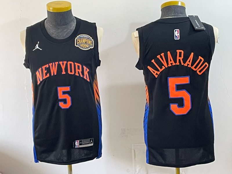 Men New York Knicks #5 Alvarado black 2026 Nike NBA jersey 0702004
